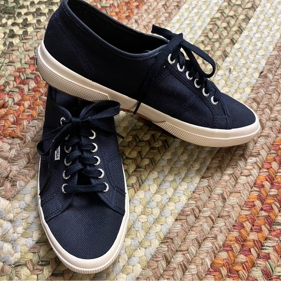 Superga Navy Cotu Classic Trainer Canvas Sneakers size 9 1/2 - Picture 5 of 12
